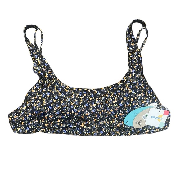 🌟SOLD🌟Prana Women XL Shoreline Top Bikini Black Petals - Picture 3 of 8